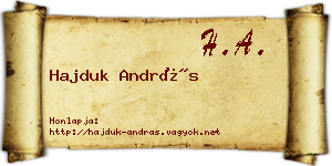 Hajduk András névjegykártya