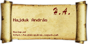 Hajduk András névjegykártya
