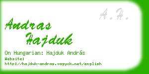 andras hajduk business card