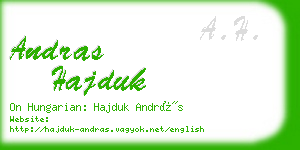 andras hajduk business card